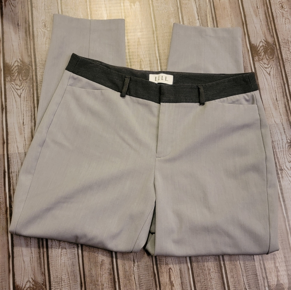 Elle Gray with Black Waistband Pants Size 10